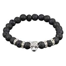 Load image into Gallery viewer, Obsidian Bracelet Buddha Head Gold Bracelet Lava Stone Bead Bracelets